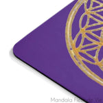 Tapis de Souris Violet Fleur de Vie Dorée Mandala Fleur de vie