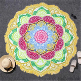 Tapis de Yoga Mandala Fleur de Lotus Jaune Mandala Fleur de vie