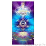 Tapis Flamme Violette Cube de Métatron Mandala Fleur de vie