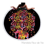 Tapis Mandala Arbre de vie Eléphant Mandala Fleur de vie