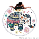 Tapis Mandala éléphant pastel Mandala Fleur de vie