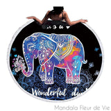 Tapis Mandala Eléphant "Wonderful day" Mandala Fleur de vie