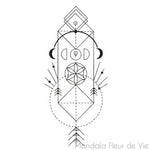 Tatouage Fleur de Vie<br>Geometrique Mandala Fleur de vie