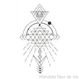 Tatouage Fleur de Vie<br>Sri Yantra Mandala Fleur de vie