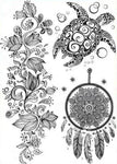 Tatouage Mandala <br> Fleurs Attrape Rêves et Tortue Mandala Fleur de vie