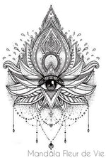 Tatouage Mandala Lotus Œil Mandala Fleur de vie