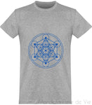 Tee Shirt Cube de Metatron Bleu Mandala Fleur de vie