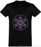 Tee Shirt Cube de Metatron Mauve Mandala Fleur de vie