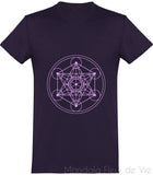 Tee Shirt Cube de Metatron Mauve Mandala Fleur de vie