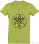 Tee Shirt Cube de Metatron Noir Mandala Fleur de vie