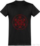 Tee Shirt Cube de Metatron Rouge Mandala Fleur de vie