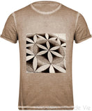 Tee Shirt Délavé Fleur de Vie Homme Mandala Fleur de vie