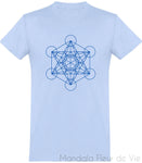 Tee Shirt Metatron Bleu Colbalt Mandala Fleur de vie