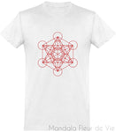Tee Shirt Metatron Rouge Mandala Fleur de vie