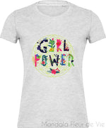 Tee shirt Vintage Femme Girl Power Mandala Fleur de vie