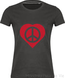 Tee shirt Vintage Peace & Love "Cœur" Mandala Fleur de vie