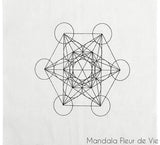 Tissu imprimé Fleur de vie/ Cube de Métatron/Graine de vie Mandala Fleur de vie