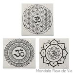 Tissu imprimé Mandala Fleur de Vie avec Om Mandala Fleur de vie
